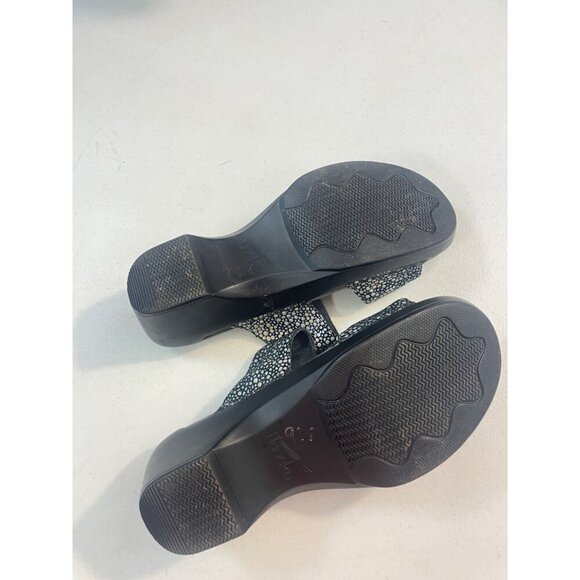 Dansko Sophie Metallic Black Polka Dot Buckle Sandals Size 39 US 8.5 9 - Picture 5 of 5